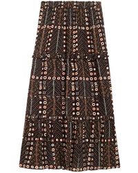Isabel Marant - Tiered Maxi Skirt With Geometric - Lyst