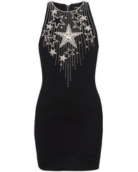 Balmain - Falling Stars Short Dress With Embroidery - Lyst