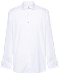 Lardini - Cotton Shirt With Pleated Panel - Lyst