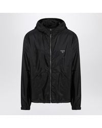 Prada Half-zip Nylon Parka in Black for Men | Lyst