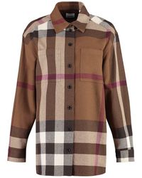 Burberry - Wool-cotton Flannel Check Shirt - Lyst