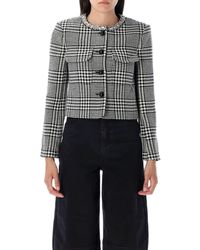 Self-Portrait - Houndstooth Crystal Trim Jacket - Lyst