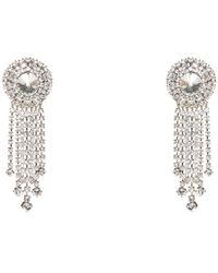 Alessandra Rich - Crystal Fringed Round Earrings - Lyst