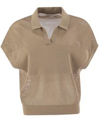Peserico - Tricot Polo Shirt In Pure Cotton Crepe Yarn - Lyst