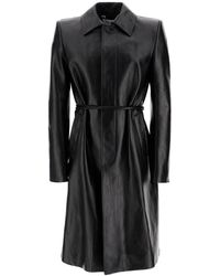 McQueen - Waterproof Leather Jacket With Voluminous Shoulders - Lyst
