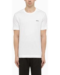 Zegna - White T Shirt With Logo - Lyst