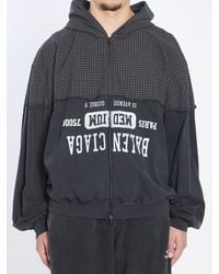 Balenciaga - Patched Cotton Zip-up Hoodie - Lyst