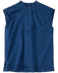 Closed - Linen And Cotton Blend Sleeveless Blouse - Lyst