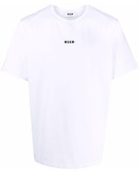 MSGM - Cotton T-Shirt With Front Printed Logo - Lyst
