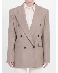Saint Laurent - Wool Double-Breasted Jacket - Lyst