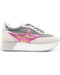 Liu Jo - Low-Top Flash Dreamy Sneakers With Glitter And Suede Panels - Lyst