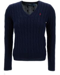Polo Ralph Lauren - 'Kimberly' Cable-Knit Pullover With Pony Embroi - Lyst