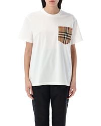Burberry - Vintage Check Pocket Oversized T-shirt - Lyst