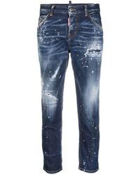 DSquared² - Distressed Cropped Jeans - Lyst