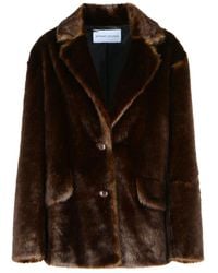 Stand Studio - Mid-Length Plush Faux Fur Jacket - Lyst
