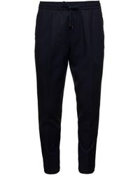 Jacob Cohen - Blue Pants With Drawstring And Logo Patch In Wool Man - Lyst