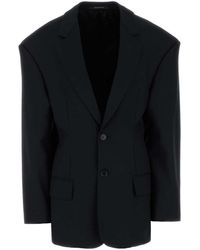 Balenciaga - Twill Oversize Hourglass Blazer - Lyst