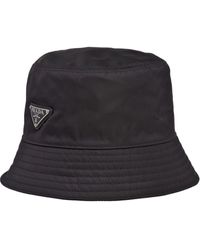 Prada Logo-patch Recycled-nylon Bucket Hat - Black