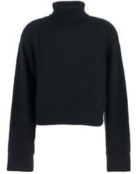 MICHAEL Michael Kors - Turtleneck Cropped Sweater With Logo Plaque On The Rear - Lyst
