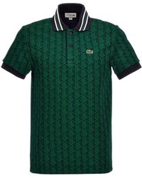 Lacoste - Jacquard Monogram Polo Shirt - Lyst