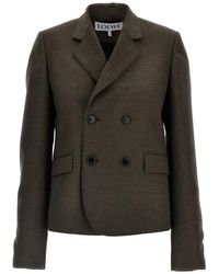 Loewe - Mélange Twill Blazer - Lyst