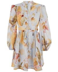 Zimmermann - 'Ascension' Light Mini Dress With Flared Skirt And All-Over Print - Lyst