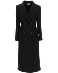Alexander McQueen Coat With Corset Detail - Black