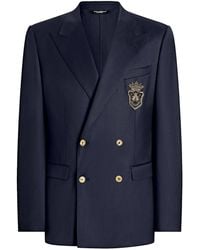 Dolce & Gabbana - Double-Breasted Jacket With Patch - Lyst