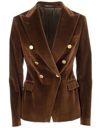 brown velvet blazer women