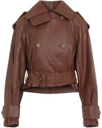 Zimmermann - "hypnotic" Leather Crop Trench Coat Clothing - Lyst