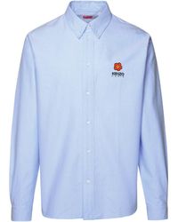 KENZO - 'boke Flower' Light Blue Cotton Shirt - Lyst