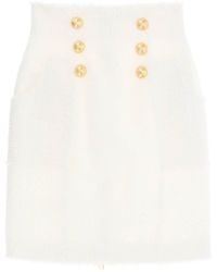 Balmain - Pencil Skirt In Monochrome Tweed - Lyst