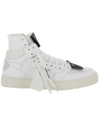 Off-White c/o Virgil Abloh - '3.0 Off Court' White High Top Sneakers With Iconic Zip Tie In Leather And Canvas Man - Lyst