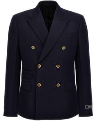 Versace - Double-Breasted Wool Blazer - Lyst