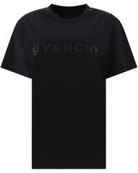 Givenchy - T-shirt In Cotton With Rhinestones - Lyst