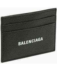 Balenciaga - Black Card Holder With Logo Print - Lyst