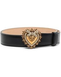 Dolce & Gabbana - Devotion Leather Belt - Lyst
