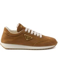 Prada - Suede Running Sneakers - Lyst