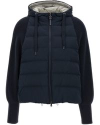 Brunello Cucinelli - Two-Material Puffer Jacket - Lyst