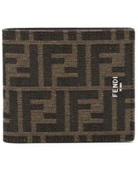 Fendi - Ff Jacquard Fabric Bi-Fold Wallet Accessories - Lyst