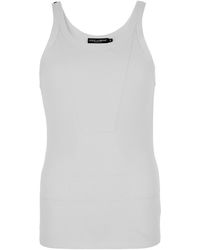 Dolce & Gabbana - Ribbed Tank Top With Logo Label - Lyst