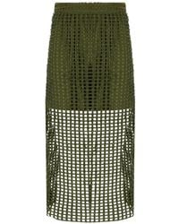 Essentiel Antwerp - Handkerchief Khaki Midi Skirt - Lyst