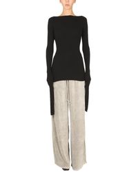 Rick Owens - Sweater With Oversized Sleeves And Cut-out Back - Lyst