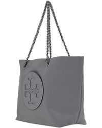Tory Burch - 'ella' Grey Tote Bag With Logo Patch In Nylon Woman - Lyst