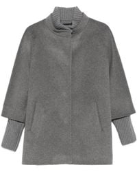 Cinzia Rocca - Coat With Knitted Details - Lyst