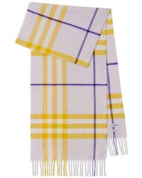 Burberry - Check Cashmere Scarf - Lyst