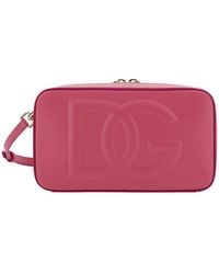Dolce & Gabbana - Pink Shoulder Bag With Quilted Dg Logo In Leather Woman - Lyst