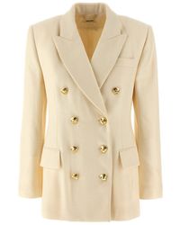 Chloé - Tailored Double-breasted Blazer Jackets White - Lyst