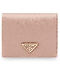 Prada - Small Saffiano Bi-fold Wallet - Lyst