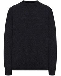 Roberto Collina - Contrasting Stitching Crewneck Wool Sweater - Lyst
